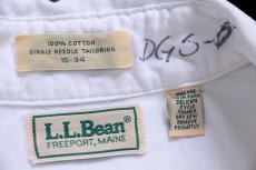 画像4: 80s L.L.Bean 無地 ボタンダウン オックスフォード コットンシャツ 白 16 (4)