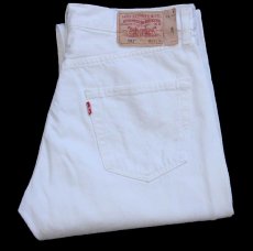 画像1: 00s ポーランド製 Levi'sリーバイス 501 ホワイト デニムパンツ W33★SDP4454 ユーロ (1)