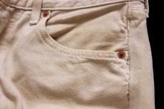 画像6: 90s トルコ製 Levi'sリーバイス 501 カラーデニムパンツ カスタム カーキ W31★SDP4451 ユーロ (6)