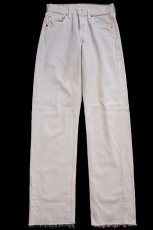 画像2: 90s トルコ製 Levi'sリーバイス 501 カットオフ カラーデニムパンツ カーキ W28★SDP4452 ユーロ (2)