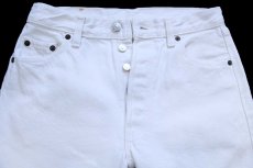画像4: 90s スペイン製 Levi'sリーバイス 501 カットオフ ホワイト デニムパンツ W28★SDP4458 ユーロ (4)