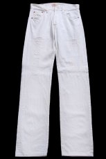 画像2: 00s トルコ製 Levi'sリーバイス 501 ダメージ加工 ホワイト デニムパンツ W30 L34★SDP4423 ユーロ (2)