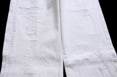 画像6: 00s トルコ製 Levi'sリーバイス 501 ダメージ加工 ホワイト デニムパンツ W30 L34★SDP4423 ユーロ (6)