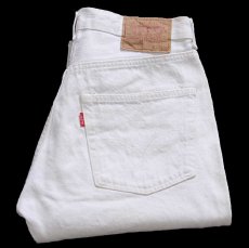画像1: 90s スペイン製 Levi'sリーバイス 501 カラーデニムパンツ カスタム 生成り W32★SDP4421 ユーロ (1)