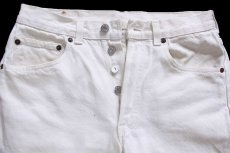画像4: 90s スペイン製 Levi'sリーバイス 501 カラーデニムパンツ カスタム 生成り W32★SDP4421 ユーロ (4)
