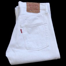 画像1: 90s スペイン製 Levi'sリーバイス 501 カットオフ ホワイト デニムパンツ W28★SDP4458 ユーロ (1)