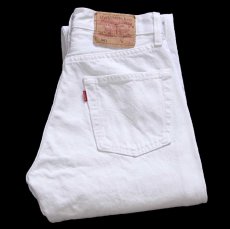 画像1: 90s ポーランド製 Levi'sリーバイス 501 ホワイト デニムパンツ W28 L34★SDP4422 ユーロ (1)