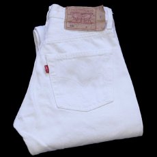 画像1: 90s スペイン製 Levi'sリーバイス 501 ホワイト デニムパンツ W26 L32★SDP4432 ユーロ (1)