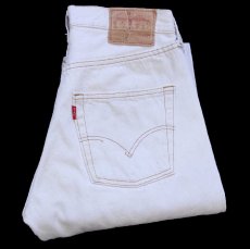 画像1: 90s スペイン製 Levi'sリーバイス 501 ホワイト デニムパンツ カスタム W30★SDP4434 ユーロ (1)