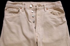 画像4: 90s トルコ製 Levi'sリーバイス 501 カラーデニムパンツ カスタム カーキ W31★SDP4451 ユーロ (4)