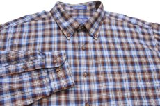 画像3: メキシコ製 SIR PENDLETON サーペンドルトン チェック ボタンダウン ウーステッド ウールシャツ XXL-L★特大 (3)