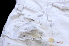 画像6: Dickiesディッキーズ ペンキ飛び&ダメージ&リペア カットオフ コットン ペインター ショートパンツ ボロ 生成り W32★ショーツ (6)