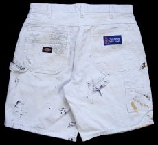 画像2: Dickiesディッキーズ SHERWIN-WILLIAMS ペンキ飛び コットン ペインター ショートパンツ 生成り W34★ショーツ (2)