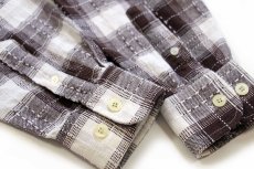画像6: 90s Levi'sリーバイス 織り柄 チェック コットンシャツ S (6)
