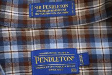 画像4: メキシコ製 SIR PENDLETON サーペンドルトン チェック ボタンダウン ウーステッド ウールシャツ XXL-L★特大 (4)