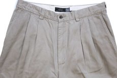画像4: 90s GAPギャップ ツータック コットン チノパン カーキ W33 L34 (4)