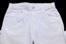 画像4: Dickiesディッキーズ GUIRY'S Benjamin Moore Paints パッチ付き ペンキ飛び コットン ペインターパンツ 白 W33 (4)