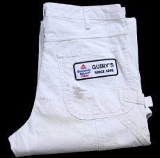 画像1: Dickiesディッキーズ GUIRY'S Benjamin Moore Paints パッチ付き ペンキ飛び コットン ペインターパンツ 白 W33 (1)