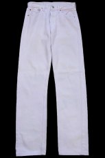 画像2: 90s フランス製 Levi'sリーバイス 501 カラーデニムパンツ 薄ピンク W29★F8 ユーロ (2)