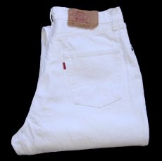 画像1: 90s フランス製 Levi'sリーバイス 901 ホワイト デニムパンツ W34 L32★501 ユーロ (1)