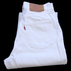画像1: 90s フランス製 Levi'sリーバイス 901 ホワイト デニムパンツ W31★501 ユーロ (1)