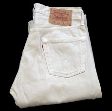 画像1: 90s フランス製 Levi'sリーバイス 501カラーデニムパンツ ライトベージュ W30★F6 ユーロ (1)