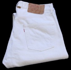 画像1: 90s フランス製 Levi'sリーバイス 501 ホワイト デニムパンツ W36★F4 ユーロ (1)
