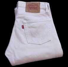 画像1: 90s フランス製 Levi'sリーバイス 501 カラーデニムパンツ 薄ピンク W29★F8 ユーロ (1)