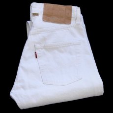 画像1: 90s フランス製 Levi'sリーバイス 501 ホワイト デニムパンツ W28★F1 ユーロ (1)