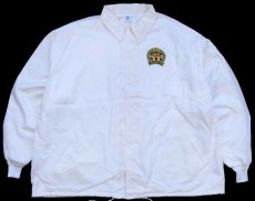 画像1: 80s USA製 PRESIDENTS CLUB パッチ付き ナイロン コーチジャケット 白 3XL★特大 (1)