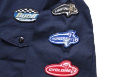 画像4: 80s USA製 Buell MOTORCYCLES LIGHTNING THUNDERBOLT CYCLONEパッチ付き レーシングジャケット 紺 XLR (4)