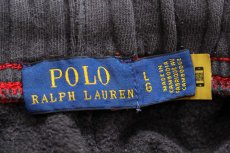 画像6: ポロ ラルフローレン RALPH LAUREN ロゴプリント ツートン切り替え スウェットパンツ 赤×チャコールグレー L★ジョガーパンツ (6)