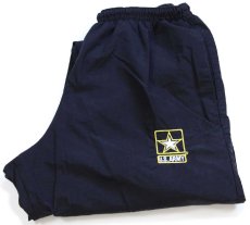 画像1: 15 米軍 U.S.ARMY ロゴ刺繍 APFU トレーニング ナイロンパンツ 黒 M/R★05 IPFU (1)