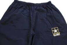 画像4: 15 米軍 U.S.ARMY ロゴ刺繍 APFU トレーニング ナイロンパンツ 黒 M/R★07 IPFU (4)