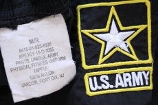 画像6: 15 米軍 U.S.ARMY ロゴ刺繍 APFU トレーニング ナイロンパンツ 黒 M/R★05 IPFU (6)