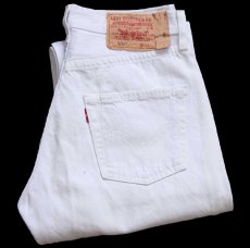 画像1: 00s ポーランド製 Levi'sリーバイス 501 ホワイト デニムパンツ W29★SDP4440 ユーロ (1)