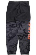 画像2: ポロ ラルフローレン POLO RL67 ロゴプリント 迷彩×無地 切り替え スウェットパンツ M★ジョガーパンツ (2)