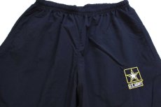 画像4: 15 米軍 U.S.ARMY ロゴ刺繍 APFU トレーニング ナイロンパンツ 黒 M/R★04 IPFU (4)