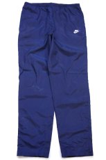 画像2: 90s NIKEナイキ ワンポイント ナイロンパンツ 紺 M (2)
