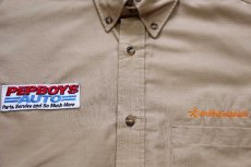 画像4: 00s RED KAPレッドキャップ PEP BOYSペップボーイズ パッチ付き smith&nephew 刺繍 ボタンダウン 半袖 ワークシャツ カーキ M (4)
