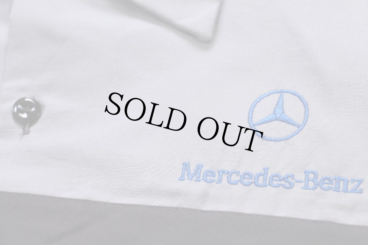 画像4: 00s RED KAPレッドキャップ Mercedes-Benz メルセデス ベンツ ロゴ刺繍 マルチカラー 切り替え 半袖 ワークシャツ L (4)
