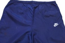画像4: 90s NIKEナイキ ワンポイント ナイロンパンツ 紺 M (4)