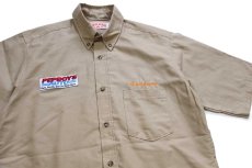画像3: 00s RED KAPレッドキャップ PEP BOYSペップボーイズ パッチ付き smith&nephew 刺繍 ボタンダウン 半袖 ワークシャツ カーキ M (3)