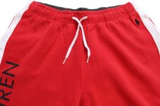 画像4: ポロ ラルフローレン RALPH LAUREN ロゴプリント ツートン切り替え スウェットパンツ 赤×チャコールグレー L★ジョガーパンツ (4)