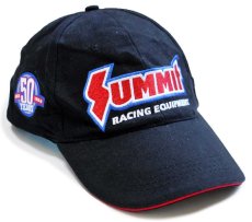 画像1: SUMMIT RACING EQUIPMENT 星条旗 刺繍 コットンキャップ 黒 (1)