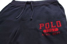 画像4: ポロ ラルフローレン POLO ロゴ フロッキープリント スウェットパンツ 黒 XL★ジョガーパンツ (4)