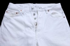 画像4: 90s USA製 Levi'sリーバイス 501 ホワイト デニムパンツ W30 L32★A1 (4)