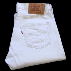 画像1: 90s USA製 Levi'sリーバイス 501 ホワイト デニムパンツ W34★A9 (1)