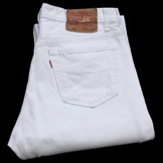 画像1: 90s USA製 Levi'sリーバイス 501 ホワイト デニムパンツ W34 L32★A13 (1)