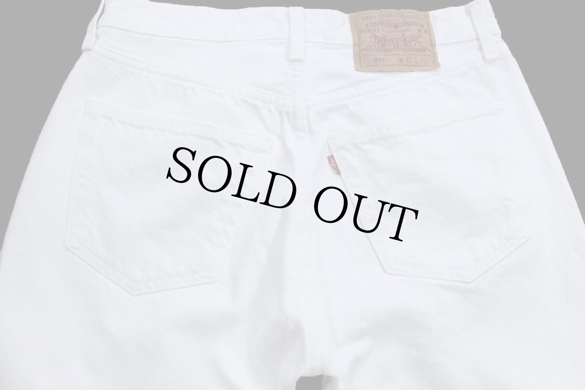 画像5: 90s USA製 Levi'sリーバイス 501 ホワイト デニムパンツ W31 L32★A11 (5)
